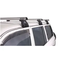 Rhino Rack Heavy Duty Rl110 Silver 3 Bar Roof Rack For Toyota Prado 90 Series 4Dr 4Wd 07/96 To 02/03