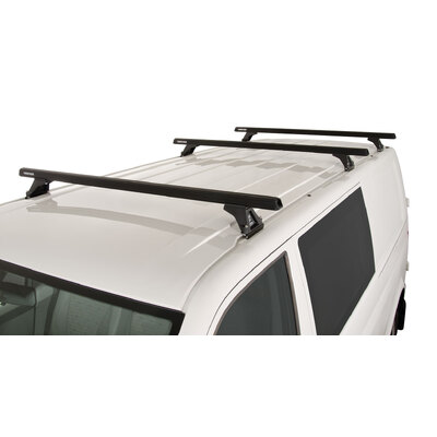 Rhino Rack Heavy Duty Rltf Black 3 Bar Roof Rack For Volkswagen Transporter T6 2Dr Van Swb (Standard Roof) 12/15 On