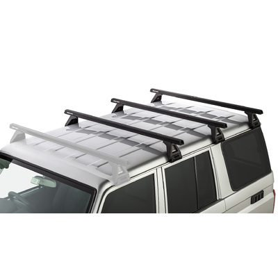 Rhino Rack Heavy Duty Rl150 Black 3 Bar Roof Rack For Toyota Landcruiser 76 Series 4Dr 4Wd 03/07 On