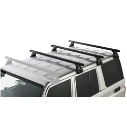 Rhino Rack Heavy Duty Rl150 Black 3 Bar Roof Rack For Toyota Landcruiser 76 Series 4Dr 4Wd 03/07 On