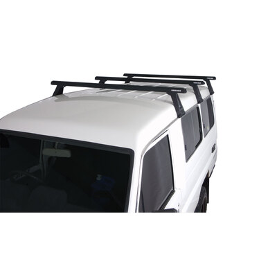 Rhino Rack Heavy Duty Rl210 Black 3 Bar Roof Rack For Ford Econovan Maxi 2Dr Van Mwb/Lwb (Mid Roof) 05/84 To 07/06