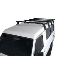 Rhino Rack Heavy Duty Rl210 Black 4 Bar Roof Rack For Mazda E Series 2Dr Van Mwb/Lwb (Mid Roof - Excludes High Top Camper) 02/84 To 07/06