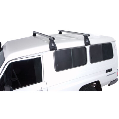 Rhino Rack Heavy Duty Rl210 Silver 2 Bar Roof Rack For Mazda E Series 2Dr Van Mwb/Lwb (Mid Roof - Excludes High Top Camper) 02/84 To 07/06