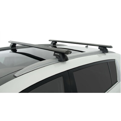 Rhino Rack Vortex Sx Black 2 Bar Roof Rack For Hyundai Ix35 (Trophy) 4Dr Suv With Roof Rails 01/14 To 07/15
