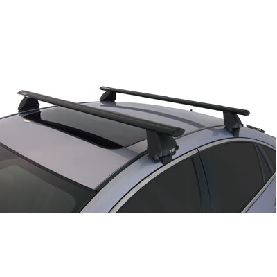 Rhino Rack Vortex 2500 Black 2 Bar Roof Rack For Mitsubishi Outlander 4Dr Wagon 02/03 To 10/06