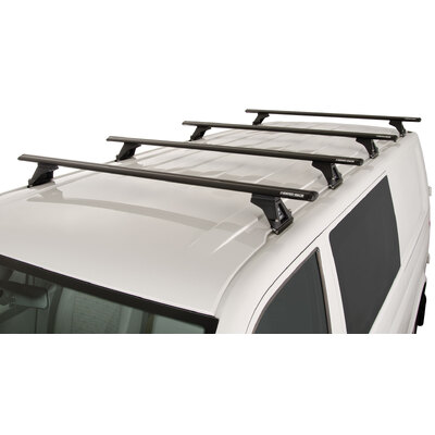 Rhino Rack Vortex Rltf Black 4 Bar Roof Rack For Volkswagen Caravelle 7H 2Dr Van Lwb (Low Roof) 04/08 To 11/15