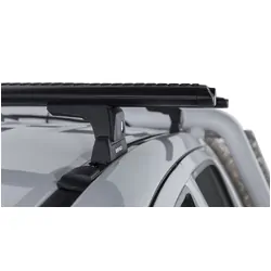 Rhino Rack Vortex Rlt600 Trackmount Black 2 Bar Roof Rack For Toyota Hilux Gen 7 4Dr Ute Dual Cab 04/05 To 09/15