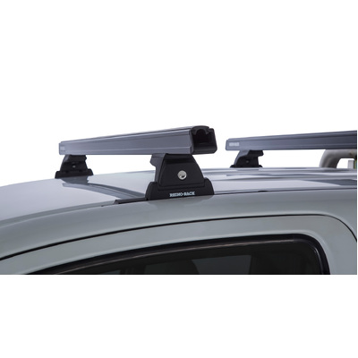 Rhino Rack Heavy Duty Rlt600 Trackmount Black 2 Bar Roof Rack For Toyota Hilux Gen 7 2Dr Ute Extra Cab 04/05 To 09/15
