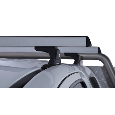 Rhino Rack Heavy Duty Rlt600 Trackmount Silver 2 Bar Roof Rack For Toyota Hilux Gen 7 2Dr Ute Extra Cab 04/05 To 09/15