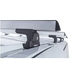 Rhino Rack Heavy Duty Rlt600 Silver 4 Bar Roof Rack For Renault Trafic X82 2Dr Van Swb (Low Roof) 05/15 On