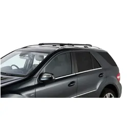 Rhino Rack Vortex Stealthbar Black 2 Bar Roof Rack For Mercedes Benz M Class W164 4Dr Suv With Roof Rails 09/05 To 03/12