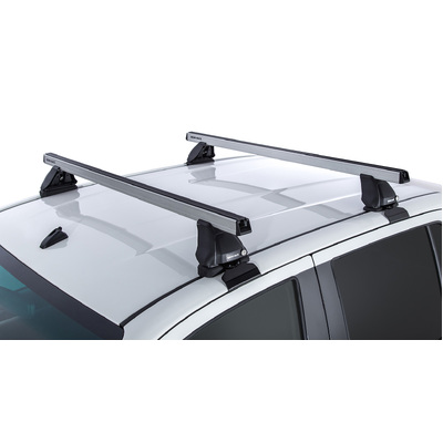Rhino Rack Heavy Duty 2500 Silver 2 Bar Roof Rack For Toyota Hilux Gen 7 4Dr Ute Dual Cab 04/05 To 09/15