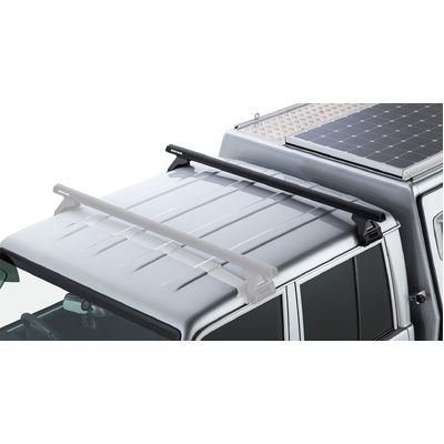 Rhino Rack Heavy Duty Rl110 Black 1 Bar Roof Rack For Toyota Landcruiser 79 Series 4Dr 4Wd Double Cab 03/07 On