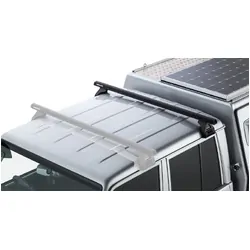 Rhino Rack Heavy Duty Rl110 Black 1 Bar Roof Rack For Toyota Landcruiser 79 Series 4Dr 4Wd Double Cab 03/07 On