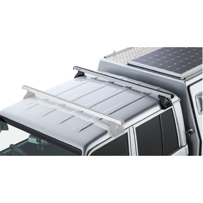 Rhino Rack Heavy Duty Rl110 Silver 1 Bar Roof Rack For Toyota Landcruiser 79 Series 4Dr 4Wd Double Cab 03/07 On