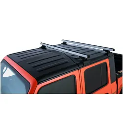 Rhino Rack Heavy Duty Silver 2 Bar Rhino-Rack Backbone Roof Rack With Rcl Legs For Jeep Gladiator Jt 4Dr Ute 06/20 On