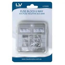 Fuse Block 6 Way Ats Fuse Negative Bus Bar & Red Led Fuse Blown Led On