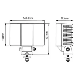 90W Led Curved Work Lamp 9 X 10W Leds Flood Beam 9-36V Input Voltage