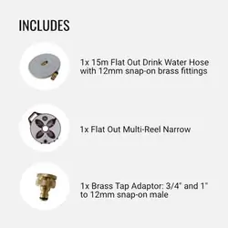 Flat Out Drinking Water Hose On Narrow Multi-Reel Electric Blue 15m