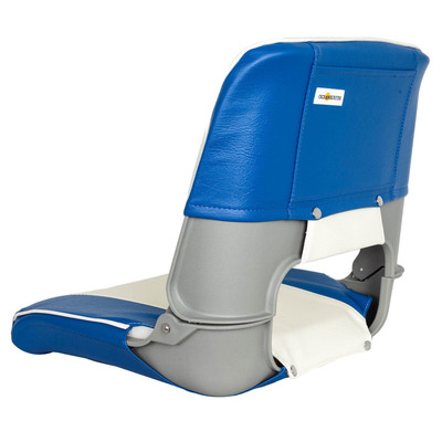 Skipper Seat Folding Upholstered Blue/White