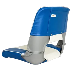 Skipper Seat Folding Upholstered Blue/White