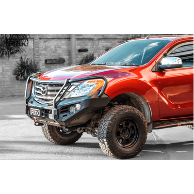 Piak Elite Post Bar To Suit Mazda BT50 2012 With Black Recovery Points and Orange Under Body Protection