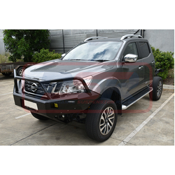 PSR Ambush Bar Nissan Navara NP300 Ambush Customer Painted Triple Hoop Bar, Pre-Runner infill (1" lift), Standard Silver Fairlead