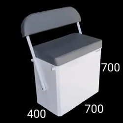 Prowave Centre Console Boat Seat Box 700L X 400W X 700H Swinging Backrest - Unpainted - Navy Blue Cushion