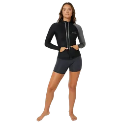 Jetpilot Cause Long Sleeve Ladies Hooded Rashie - Black Size 6