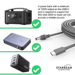 STARBEAM Starlink Mini 20V DC 5m USB-C Power Cable
