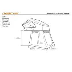 Darche Hi View 1800 Roof Top Tent Annex 2.1m Drop