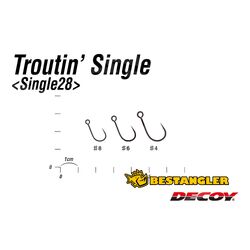 Decoy 80897 Troutin Single Hook 28 #4 Pkt 16
