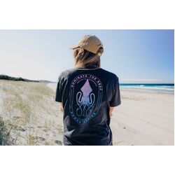 Nomad Design T-Shirt Womens Squidtrex Domination - Charcoal Black - 10