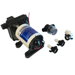 Tuff Terrain Spare Wheel Underbody Water Tank - 62L with Seaflo RV Supreme MK2 12v Water Pump 11.3lpm & John Guest fitting kit