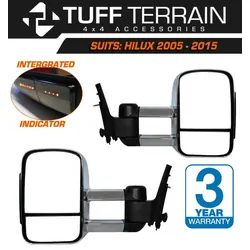 Extendable Towing Mirrors For Toyota Hilux 2005-2015 - Chrome