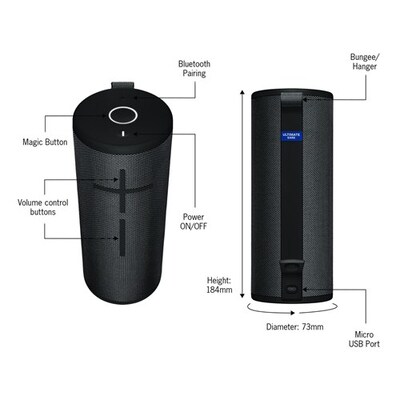 Ultimate Ears BOOM 3 Night Black Waterproof TWS Bluetooth Speaker