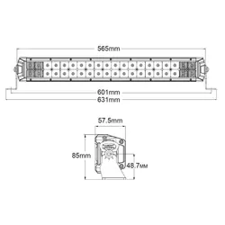 20" Led Double Row Lightbar 40 X 1.5W Led Combo Beam 9-32V Input Voltage