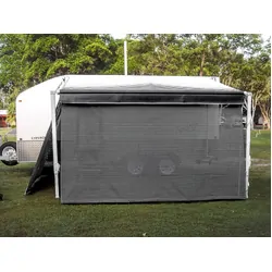 Aussie Traveller Sunblocker Long Side Wall 2.9M Cool Grey To Suit Cassette Awnings