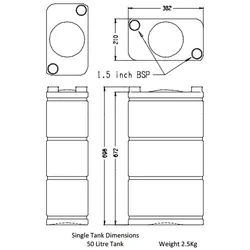 Outback Explorer Modular Caravan & RV Water/Grey Water Tanks 50l - Pair