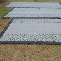 Affordable Camping Mats Annex Mat Crisscross Plain Centre Mid Grey/Black 3.0 x 1.8m