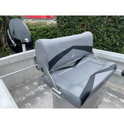 Relaxn Seat Console Double Flip Back Dark Grey / Black Carbon (No Arms)