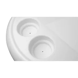 Table Top Oval White With 4 Cup Holders