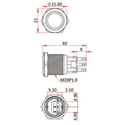 Switch Round Stainless Steel Illuminated (Momentary ON) 12V