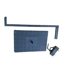BBQARM Kit For Caravan Or Trailer - Regular Tray Black Powdercoat 1000mm - Jockey Wheel Clamp