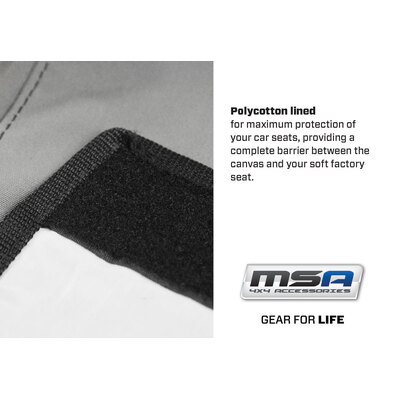 Msa Rear 60/40 Split Bench (Mto)  Msa Premium Canvas Seat Covers To Suit Land Rover Defender + Defender Extreme  Late 07 To Current