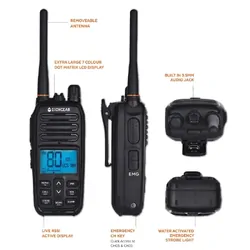ECOXTALK EXG500 5-Watt Long Range IP67 Handheld UHF Radio Twin Pack (17km)