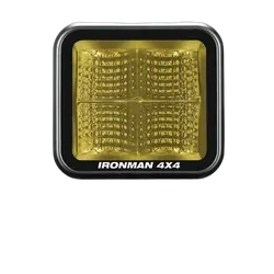 Ironman 4X4 20W Bright Cube Flood Beam LED Cube Light - 70 x 64mm (each) - Amber
