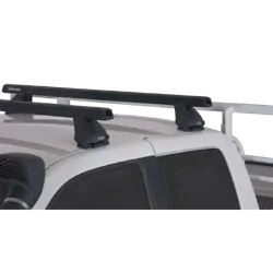 Rhino Rack Heavy Duty 2500 Black 2 Bar Roof Rack For Mazda Bravo 4Dr Ute Dual Cab 02/99 To 11/06