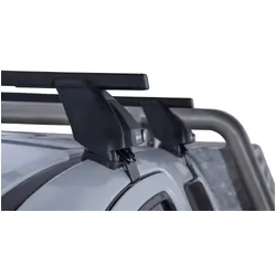 Rhino Rack Euro 2500 Black 2 Bar Roof Rack For Toyota Hilux Gen 7 2Dr Ute Extra Cab 04/05 To 09/15