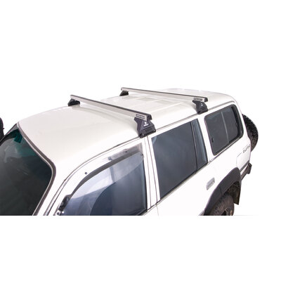 Rhino Rack Heavy Duty Rl110 Silver 2 Bar Roof Rack For Mitsubishi L200 2Dr Van 01/84 To 01/86